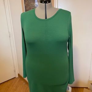 Long Sleeve T-Shirt Dress Green